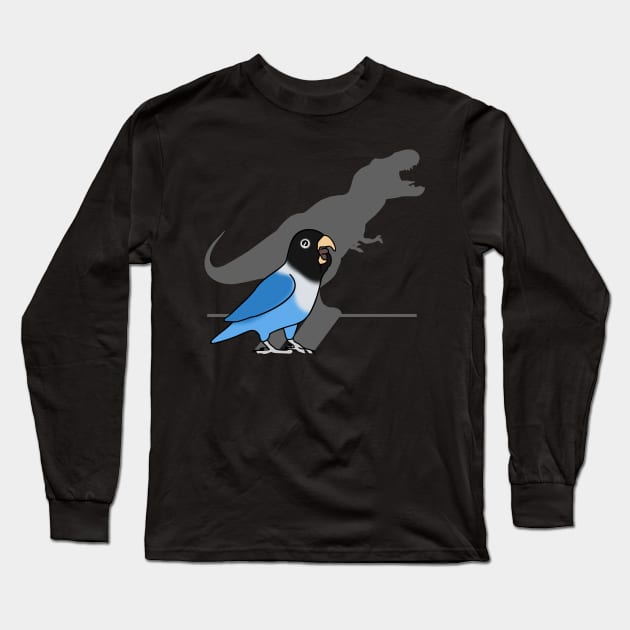 T-Rex Shadow Blue Masked Lovebird Long Sleeve T-Shirt by FandomizedRose